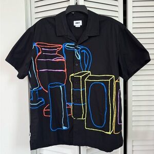 Obey Black Shirt with Colorful Abstract Design